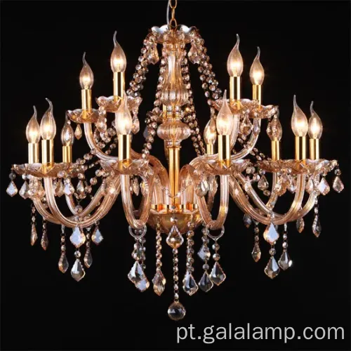 Lustre de cristal de cabeceira transparente elegante